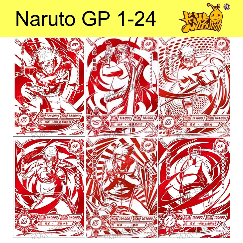 

KAYOU Naruto GP 1-24 Cards Itachi Sasuke Namikaze Minato Orochimaru Kakashi Hyuga Hinata Anime Game Collection Cards Kids Gifts