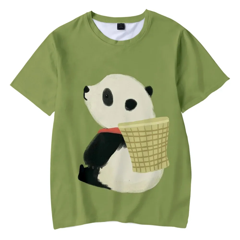 

Hot Summer Fashion 3D Panda Printed T-shirts for Men and Women Cute Crew Neck Short Sleeve Kids All Match Street Tops
