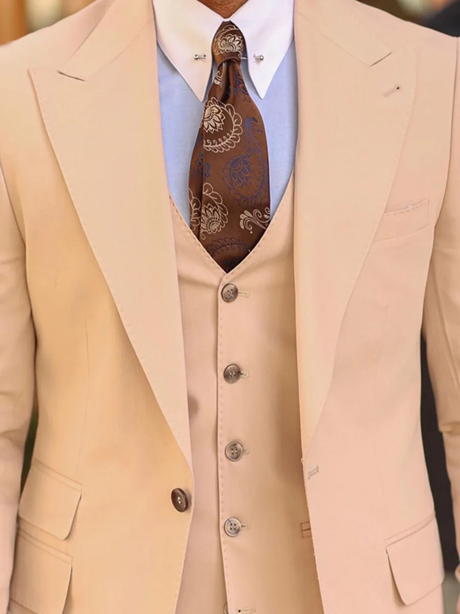 Customized Men's Suit Peak Lapel Groom Tuxedos Jacket Blazers Halloween Costume Elegant For Luxury Man Suit's For Wedding 512
Customized Men's Suit Peak Lapel Groom Tuxedos Jacket Blazers Halloween Costume Elegant For Luxury Man Suit's For Wedding 512