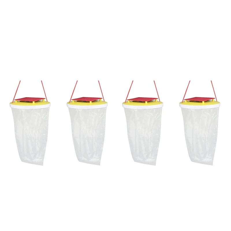 

4 PCS Fly Traps Outdoor Hanging Fly Catcher As Shown Disposable Ranch Fly Trap Catcher Bag