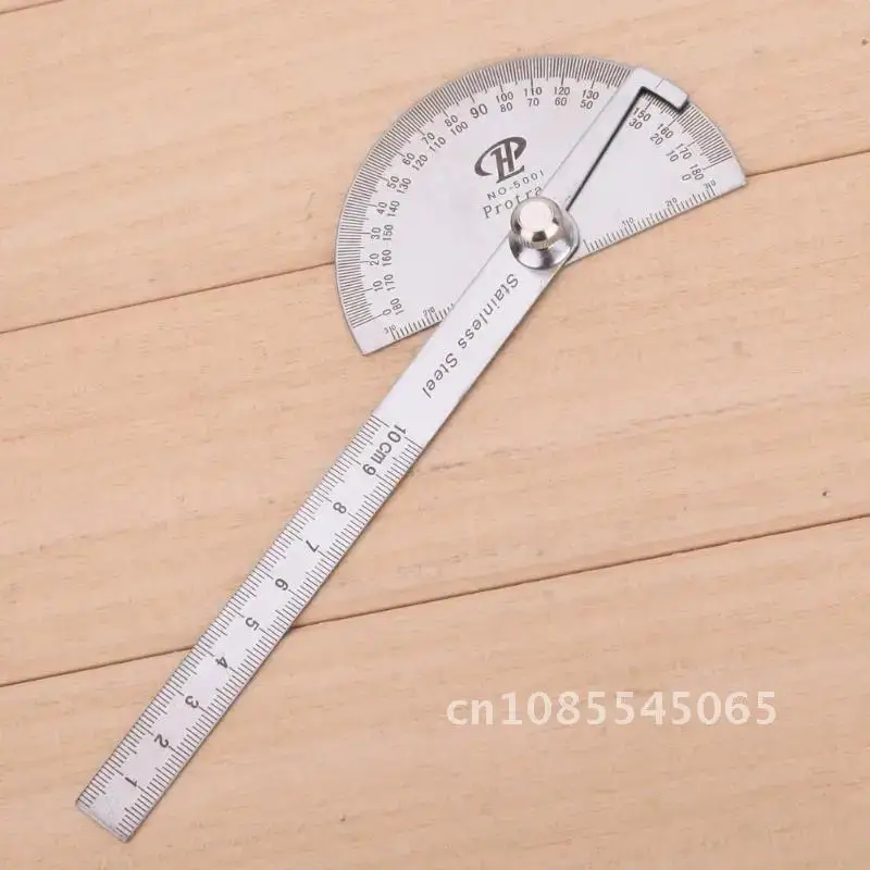 

Stainless Steel Protractor 180 Degree Angle Finder Rotary Measuring Ruler Woodworking Tools for Measuring Angles