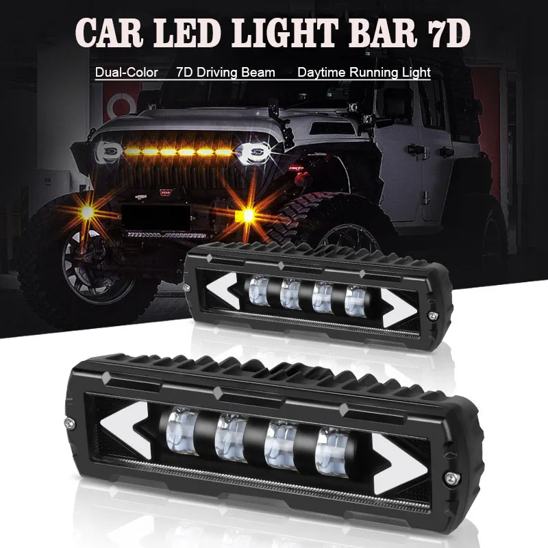 

6 Inch 7D 6D LED Light Bar offroad Driving Running Working light Fog Lamps Spotlights for Truck ATV SUV UTV Motorcycle Boat Auto