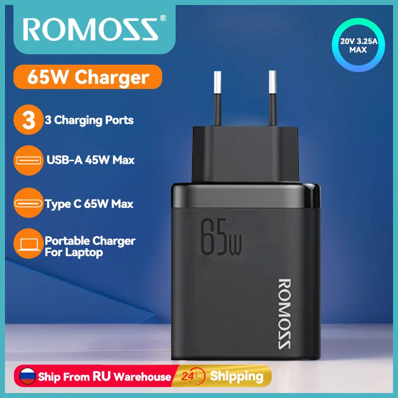 ROMOSS AC65H 65Вт зарядное устройство USB Type C быстрой зарядкой QC3.0 зарядное устройство For MacBook Xiaomi iphone Hawei смартфон зарядное устройство
ROMOSS AC65H 65Вт зарядное устройство USB Type C быстрой зарядкой QC3.0 зарядное устройство For MacBook Xiaomi iphone Hawei смартфон зарядное устройство
