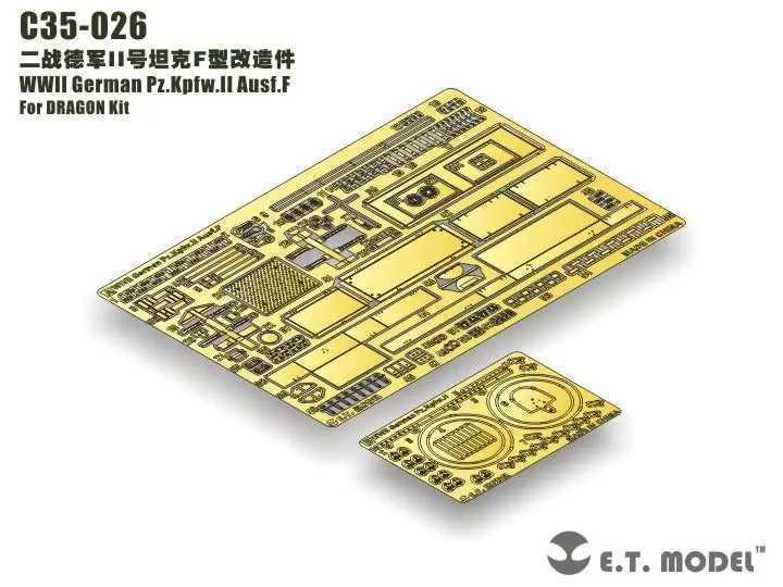 ET модель 1/35 C35-026 немецкий Pz Второй мировой войны. Kpfw.II Ausf.F для DRAGON 6263
ET модель 1/35 C35-026 немецкий Pz Второй мировой войны. Kpfw.II Ausf.F для DRAGON 6263