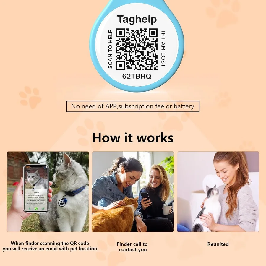 QR Code Pet ID Tag for Dogs & Cats – Personalized Anti-Lost Collar Tag QR Code Pet ID Tag for Dogs & Cats – Personalized Anti-Lost Collar Tag
