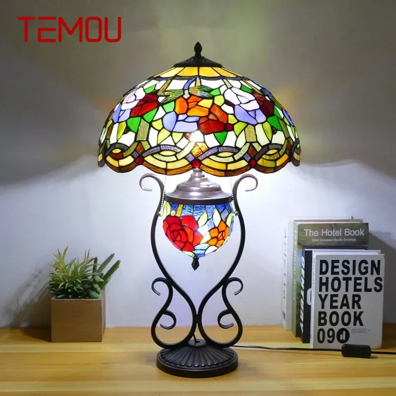 TEMOU Tiffany Table Lamp American Retro Living Room Bedroom Lamp Luxurious Villa Hotel Stained Glass Desk Lamp
TEMOU Tiffany Table Lamp American Retro Living Room Bedroom Lamp Luxurious Villa Hotel Stained Glass Desk Lamp
