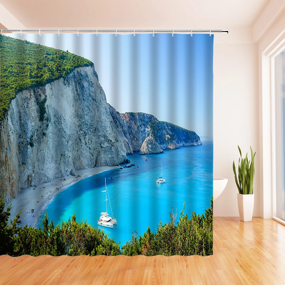 Ocean shower curtain Blue Sea view Tropical Coast Beach Rock Summer Natural landscape Waterproof Fabric Shower Curtain
Ocean shower curtain Blue Sea view Tropical Coast Beach Rock Summer Natural landscape Waterproof Fabric Shower Curtain