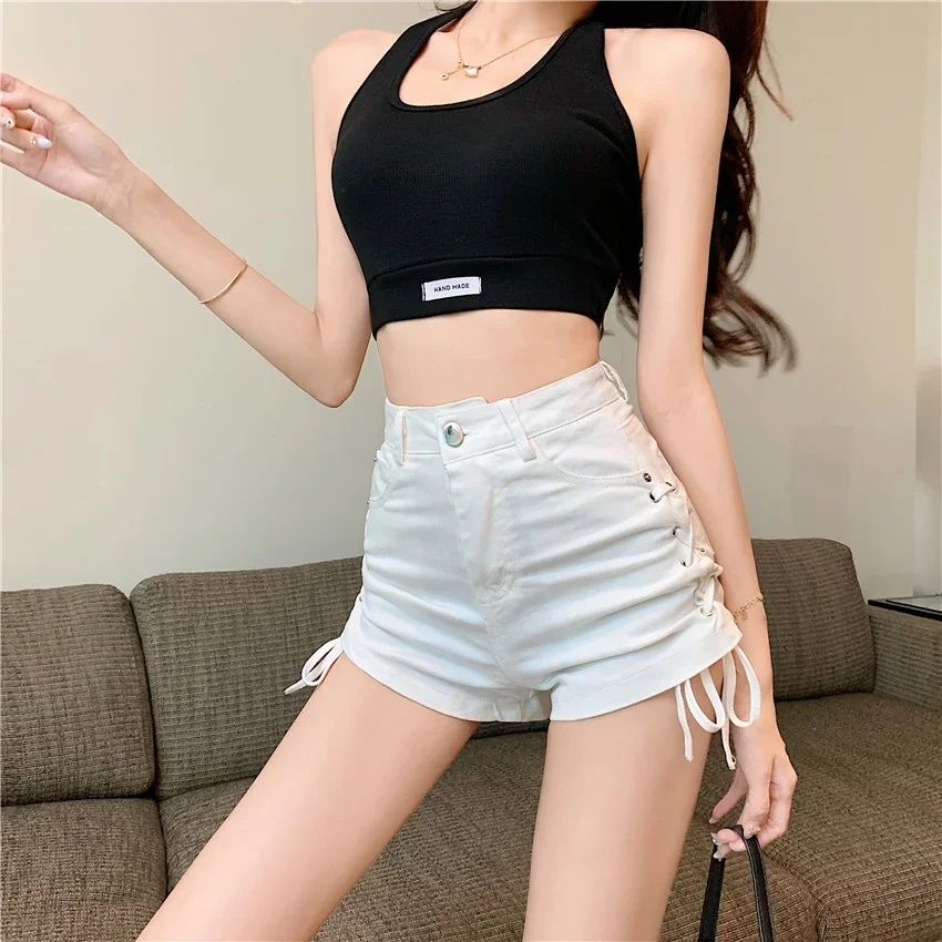 Fashion Sexy Trand Side Drawstring Jeans Shorts Women High Waist Show Thin Girls Short Denim Pants
Fashion Sexy Trand Side Drawstring Jeans Shorts Women High Waist Show Thin Girls Short Denim Pants