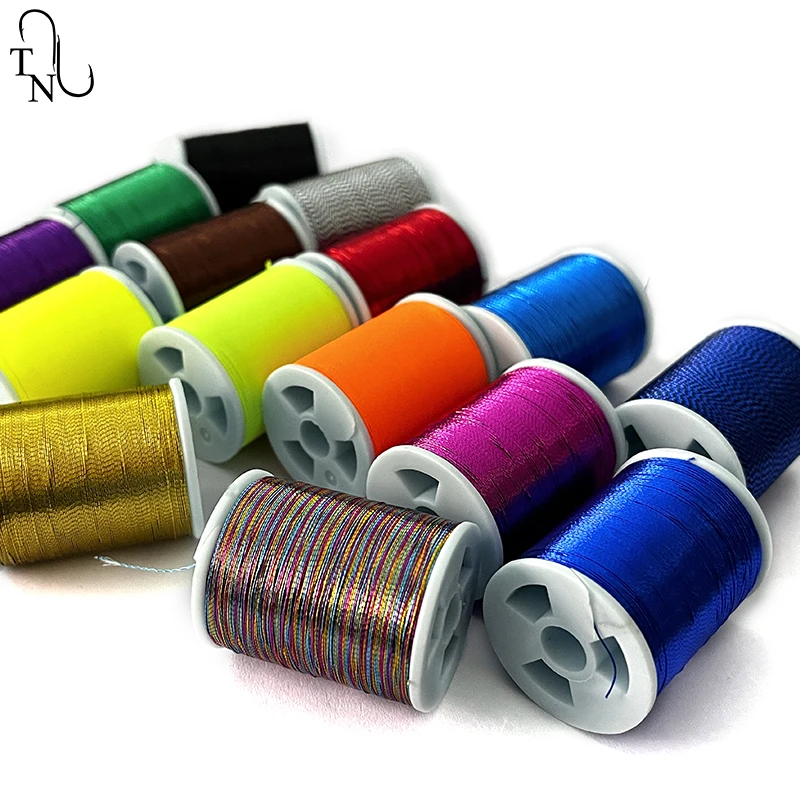 

TN01 0.28mm 0.22mm100 Yards Fishing Rod Guide Wrapping Thread Repair Component DIY NCP metallic fluorecent Rod Building Thread