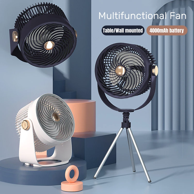 4000mAh Tripod Camping Wall Fan USB Rechargeable Desktop Portable Circulator Wireless Portable Electric Air Cooling Table Fan
4000mAh Tripod Camping Wall Fan USB Rechargeable Desktop Portable Circulator Wireless Portable Electric Air Cooling Table Fan