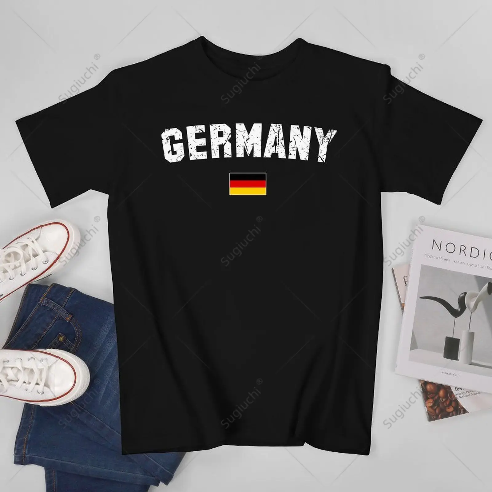 

Unisex Men Vintage Germany Flag German Deutschland Tshirt Tees T Shirts Women Boys 100% Cotton T-Shirt