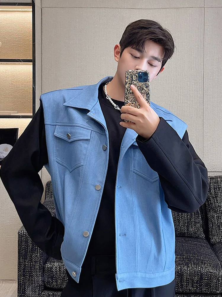 Casual Men's Jacket Contrast Color Korean Style 2022 Spring Turn-down Collar New Fashionable Imitation Denim Tops 2A1842
Casual Men's Jacket Contrast Color Korean Style 2022 Spring Turn-down Collar New Fashionable Imitation Denim Tops 2A1842