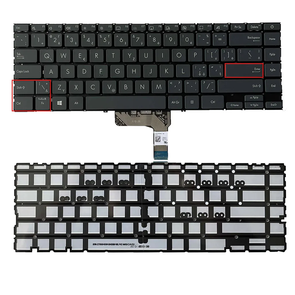 

Czech Backlight Laptop Keyboard For ASUS ZenBook U4700 UM425 UX425 UX425EA UX425JA Individually Grey Notebook Laptop Keyboard