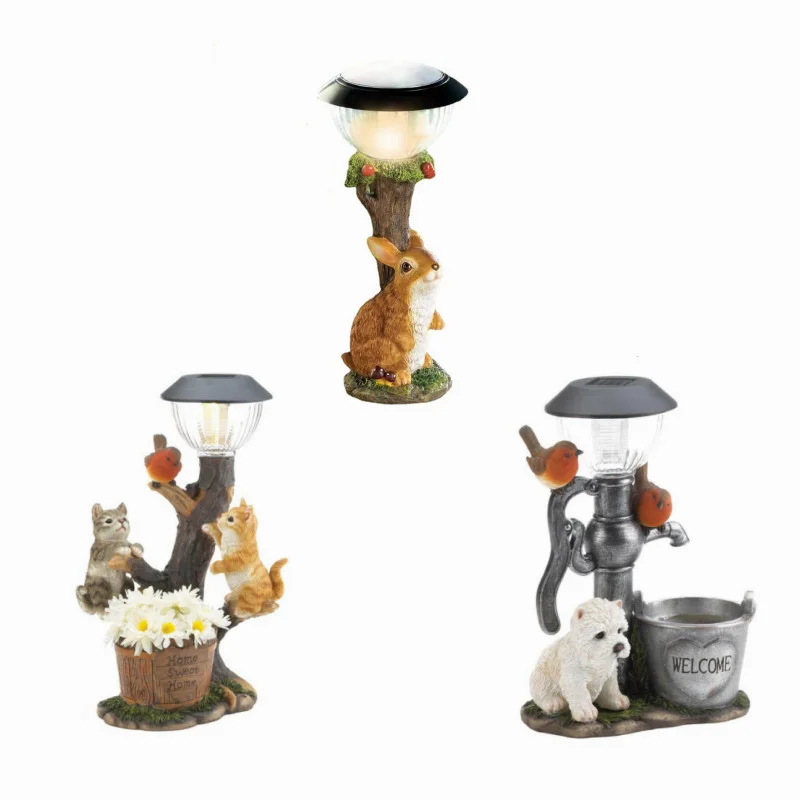 Solar Light Funny Resin Little Animal Dog Cat Rabbit Figurines LED Craft Statue IP65 Waterproof Garden Home Figurines Decoration
Solar Light Funny Resin Little Animal Dog Cat Rabbit Figurines LED Craft Statue IP65 Waterproof Garden Home Figurines Decoration