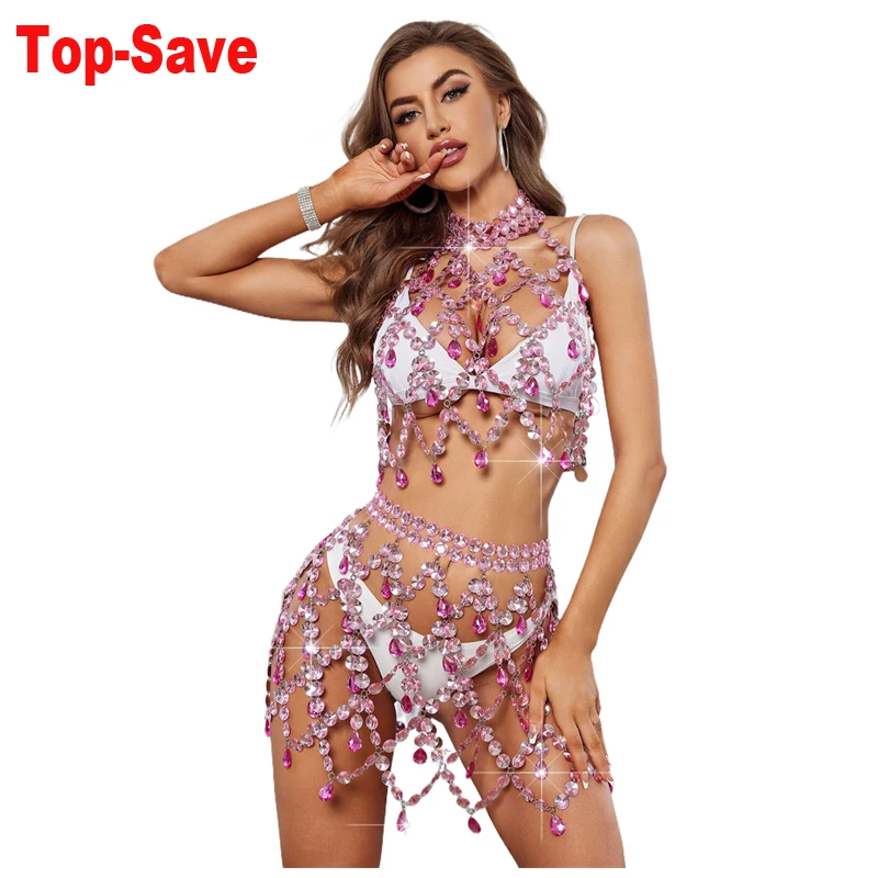 Ladies Sets Sexy Gemstone Patchwork Nightclub Party Bandages Accessories Fashion Jewelry Hollowed Tassels Two Piece Set Women
Ladies Sets Sexy Gemstone Patchwork Nightclub Party Bandages Accessories Fashion Jewelry Hollowed Tassels Two Piece Set Women