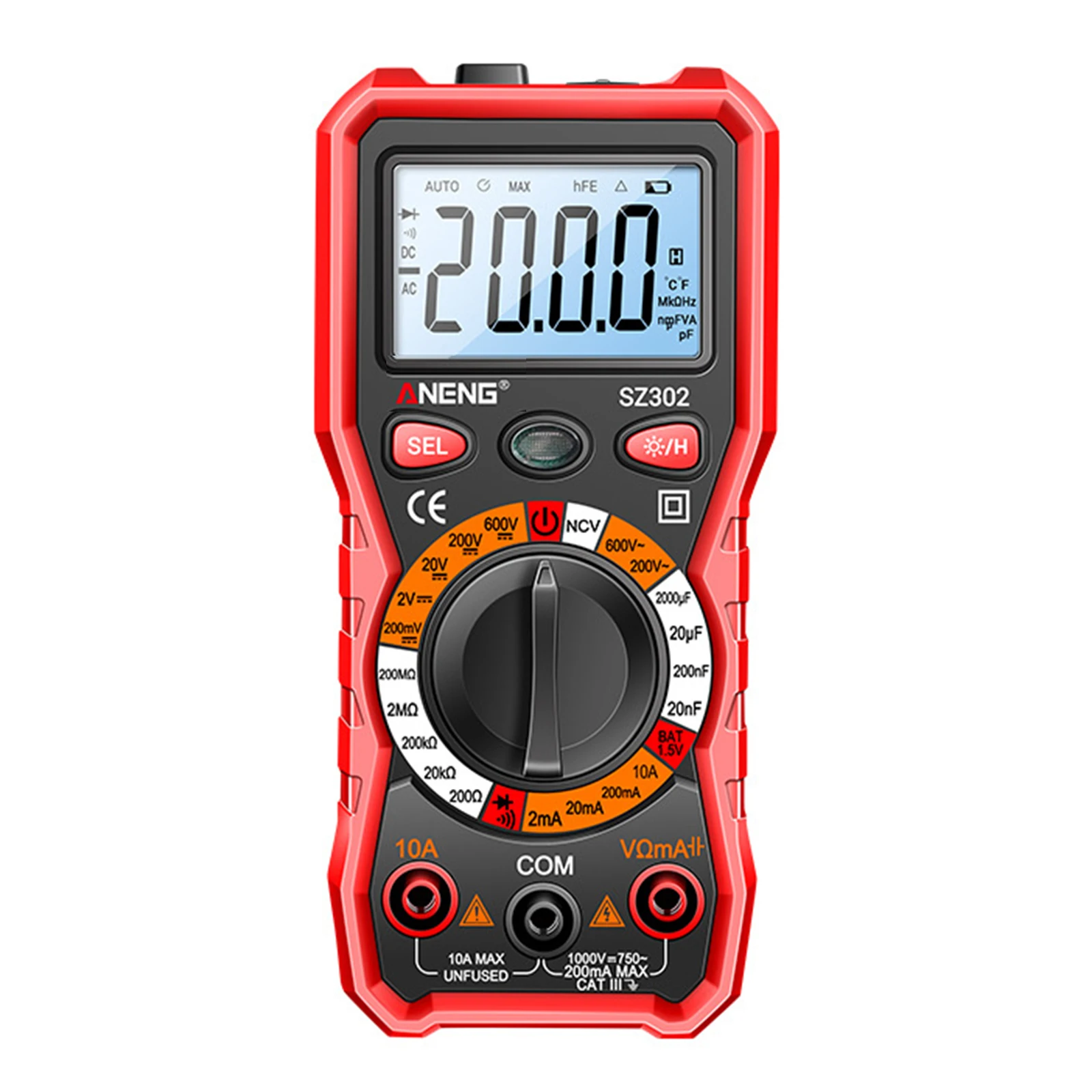SZ302 Digital Multimeter Professional Multimetro Auto Voltmeter AC DC 220V Resistance Voltage Capacitor Diode NCV Tester
SZ302 Digital Multimeter Professional Multimetro Auto Voltmeter AC DC 220V Resistance Voltage Capacitor Diode NCV Tester