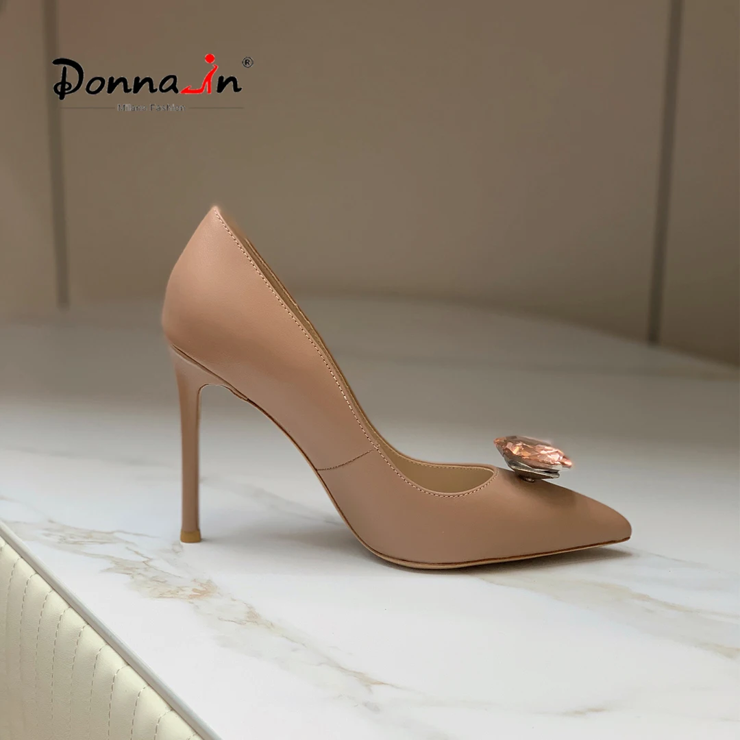 Donna-in Elegant Woman High Heeled Shoes Pumps 8.5cm Genuine Leather Pointed Toe Luxury Party Office Shiny Diamonds Stilettos
Donna-in Elegant Woman High Heeled Shoes Pumps 8.5cm Genuine Leather Pointed Toe Luxury Party Office Shiny Diamonds Stilettos