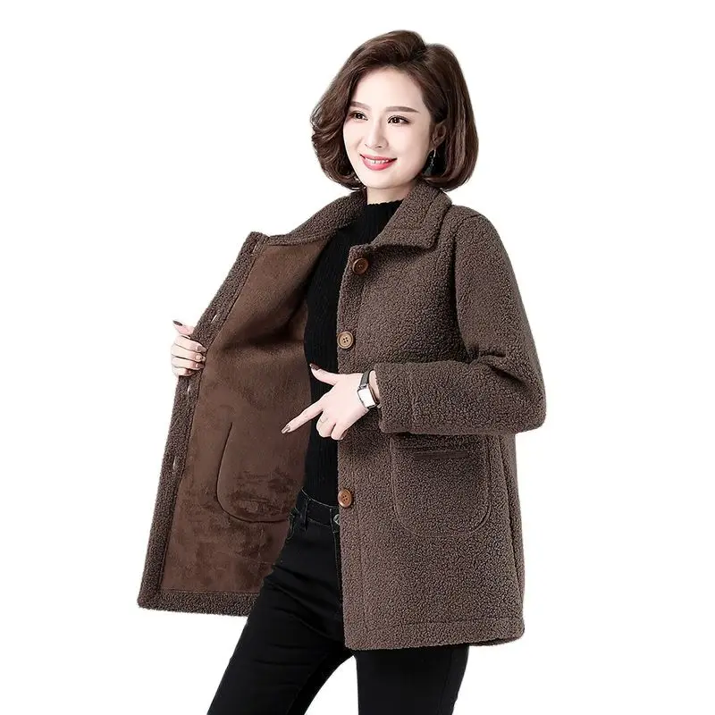 Middle Aged And Elderly Women's Lamb Wool Coat Spring Autumn New Fleece Jacket Female Thicked Warm Faux Fur Windbreaker Coat 200
Middle Aged And Elderly Women's Lamb Wool Coat Spring Autumn New Fleece Jacket Female Thicked Warm Faux Fur Windbreaker Coat 200