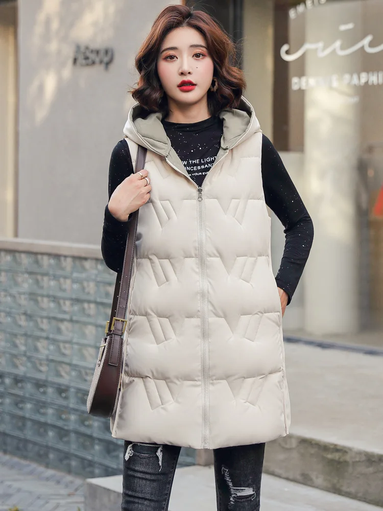 2024 Spring Double Sided Down Cotton Vest Jacket Women Winter Hooded Padded Jacket Streetwear Chic Loose Zipper Waistcoat Vests
2024 Spring Double Sided Down Cotton Vest Jacket Women Winter Hooded Padded Jacket Streetwear Chic Loose Zipper Waistcoat Vests