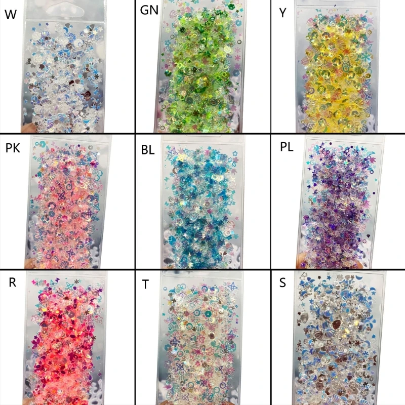 

50g Glitter Sequin Mix Star Heart Dot Moon Colorful Sequins for Nail DropShip