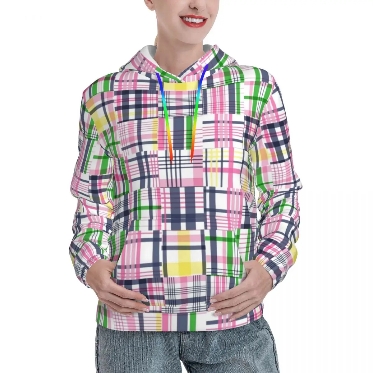 Patchwork Madras Hoodies Winter Pink Plaid Print Streetwear Sweatshirts Women Harajuku Classic Oversized Pullover Hoodie
Patchwork Madras Hoodies Winter Pink Plaid Print Streetwear Sweatshirts Women Harajuku Classic Oversized Pullover Hoodie