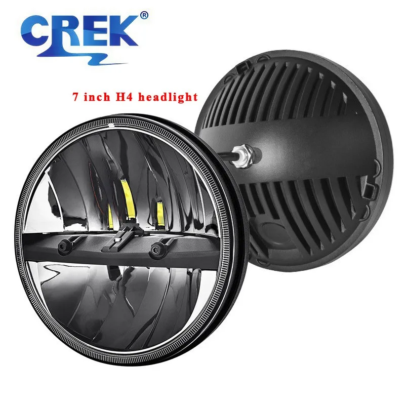 

CREK 7 Inch Headlight Motorcycle Universal LED Car H4 Headlamp for JEEP Wrangler JK Harley Road King Yamaha 7inch Head Work Lamp
