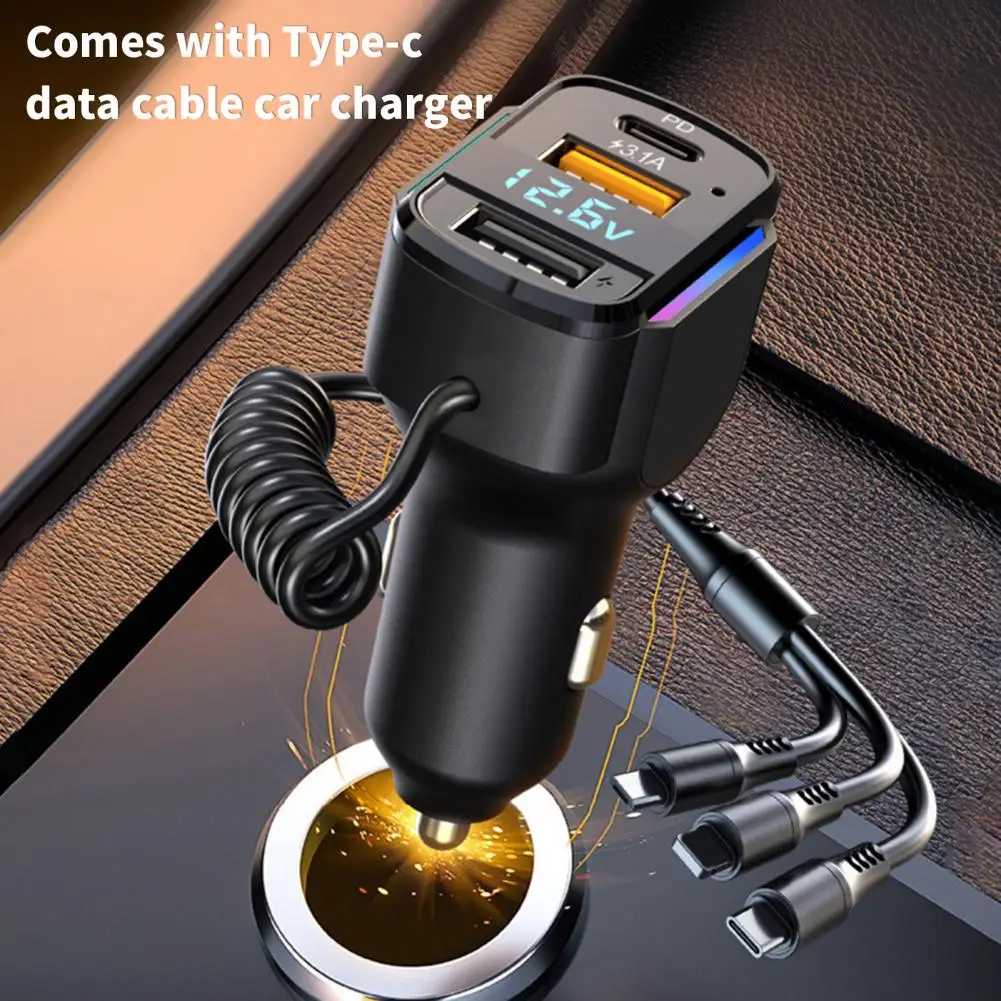 Car Charger Premium Digital Display 3 in 1 Fast Car Power Adapter Charger for Car
Car Charger Premium Digital Display 3 in 1 Fast Car Power Adapter Charger for Car