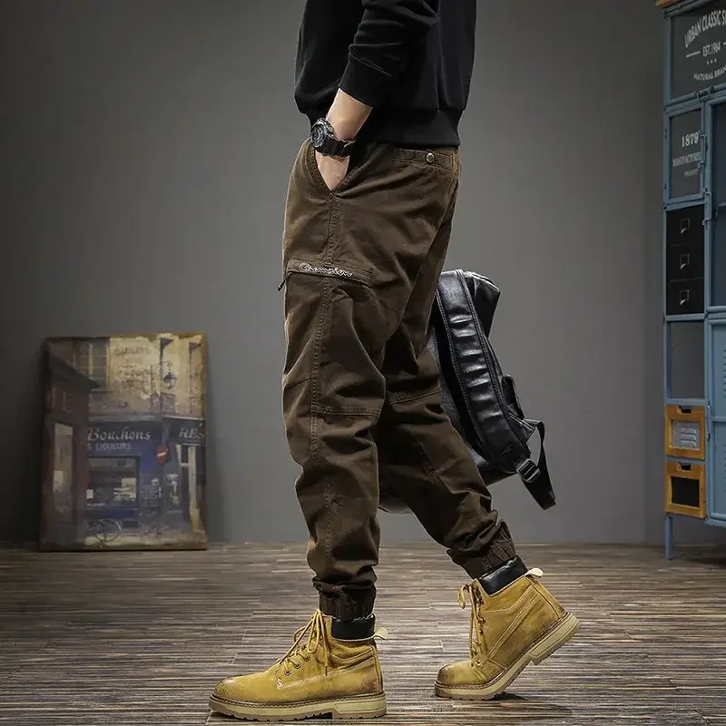 

Джоггеры мужские в стиле хип-хоп, брюки-карго, шаровары со множеством карманов, спортивные штаны, уличная одежда, повседневные A324
