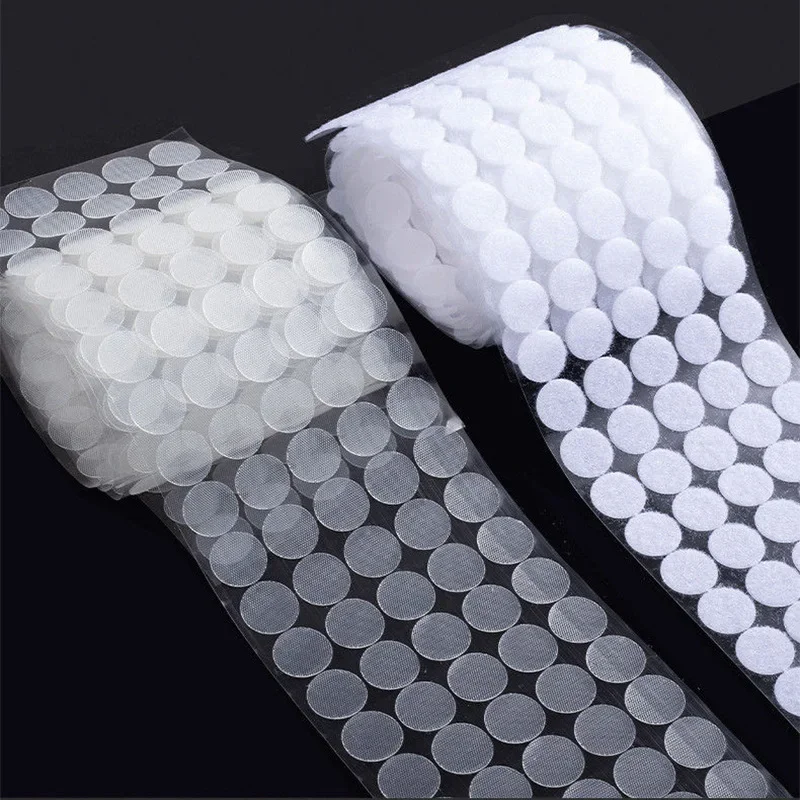 

1000 Pairs Self Adhesive Fastener Tape Dots 10/15/20mm Disc Adhesive Strong Glue Magic Sticker Round Fastener Hook and Loop Tape