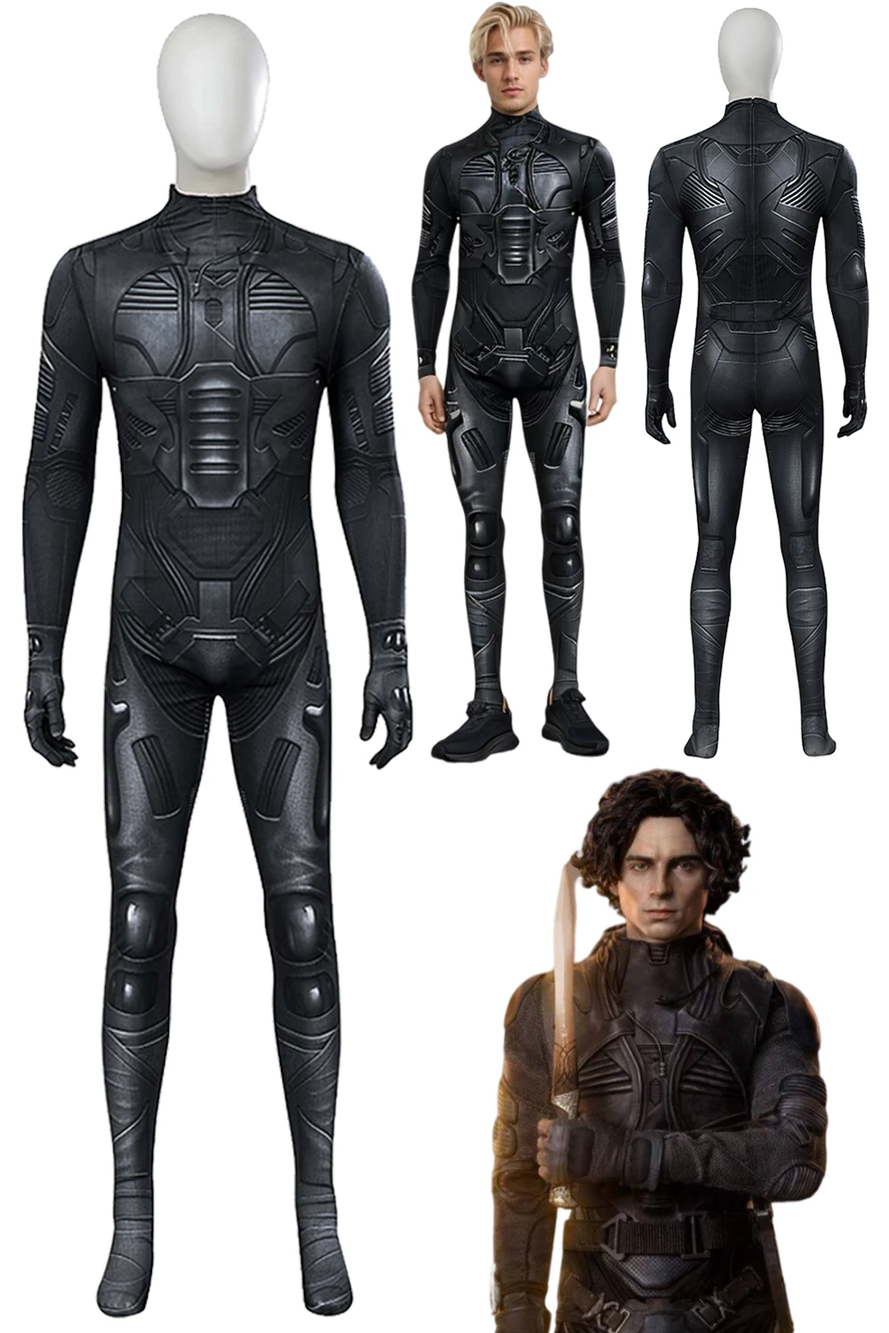 

Paul Atreides Cosplay Fantasy Jumpsuit 2024 Movie Dune 2 Costumes Men Tight Fitting Suit Bodysuit Halloween Party Disguise Cloth