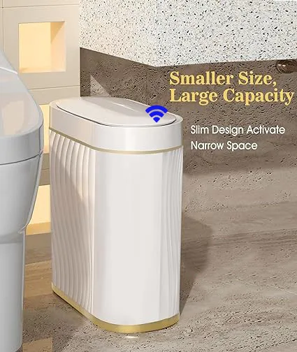 

9L Smart Sensor Trash Can Waterproof Bathroom Narrow Trash Bin Kitchen Food Waste Recycle Luxury Wastebasket Bin Smart Home