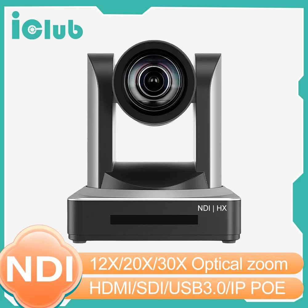 

PTZ Camera NDI 12X 20X 30X Live Streaming PoE Camera with Simultaneous HDMI and 3G-SDI USB Outputs IP Camera for Church,Youtube