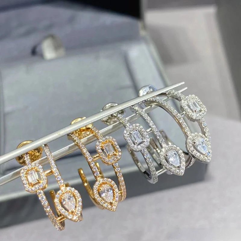 High Quality Fashion Jewelry - Silver 925 Exquisite Women's Earrings Double Layer Hollow Set with Full Zircon Earrings Party
High Quality Fashion Jewelry - Silver 925 Exquisite Women's Earrings Double Layer Hollow Set with Full Zircon Earrings Party