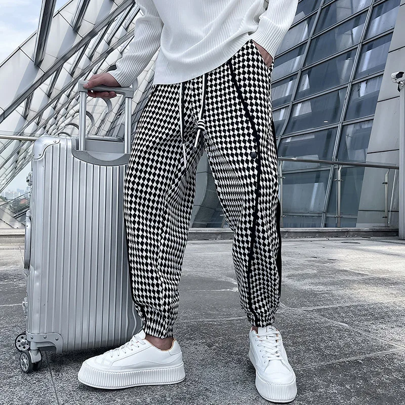 Bannaji Fashion Drawstring Hip Hop Drop Crotch Pants Men Joggers Sweatpants Plaid Harem Loose Baggy Ankle Length Trousers
Bannaji Fashion Drawstring Hip Hop Drop Crotch Pants Men Joggers Sweatpants Plaid Harem Loose Baggy Ankle Length Trousers