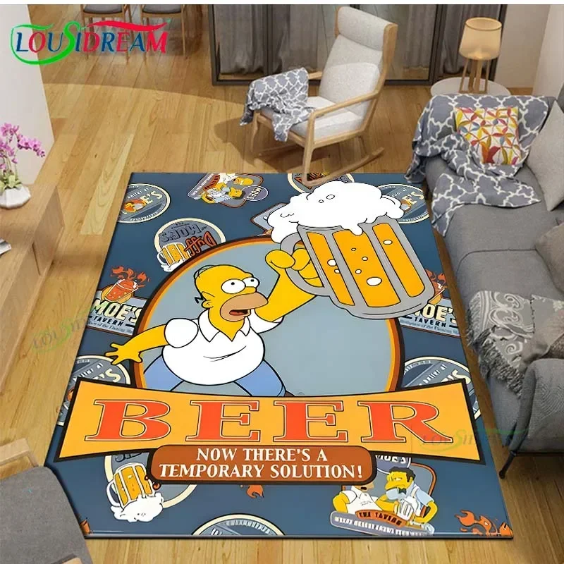 

Exquisite Cartoon SS-Simpson Printed Carpets Living Room Anti-Skid Area Rug Kids Bedroom Mats Yoga Mat Large Carpet Decor