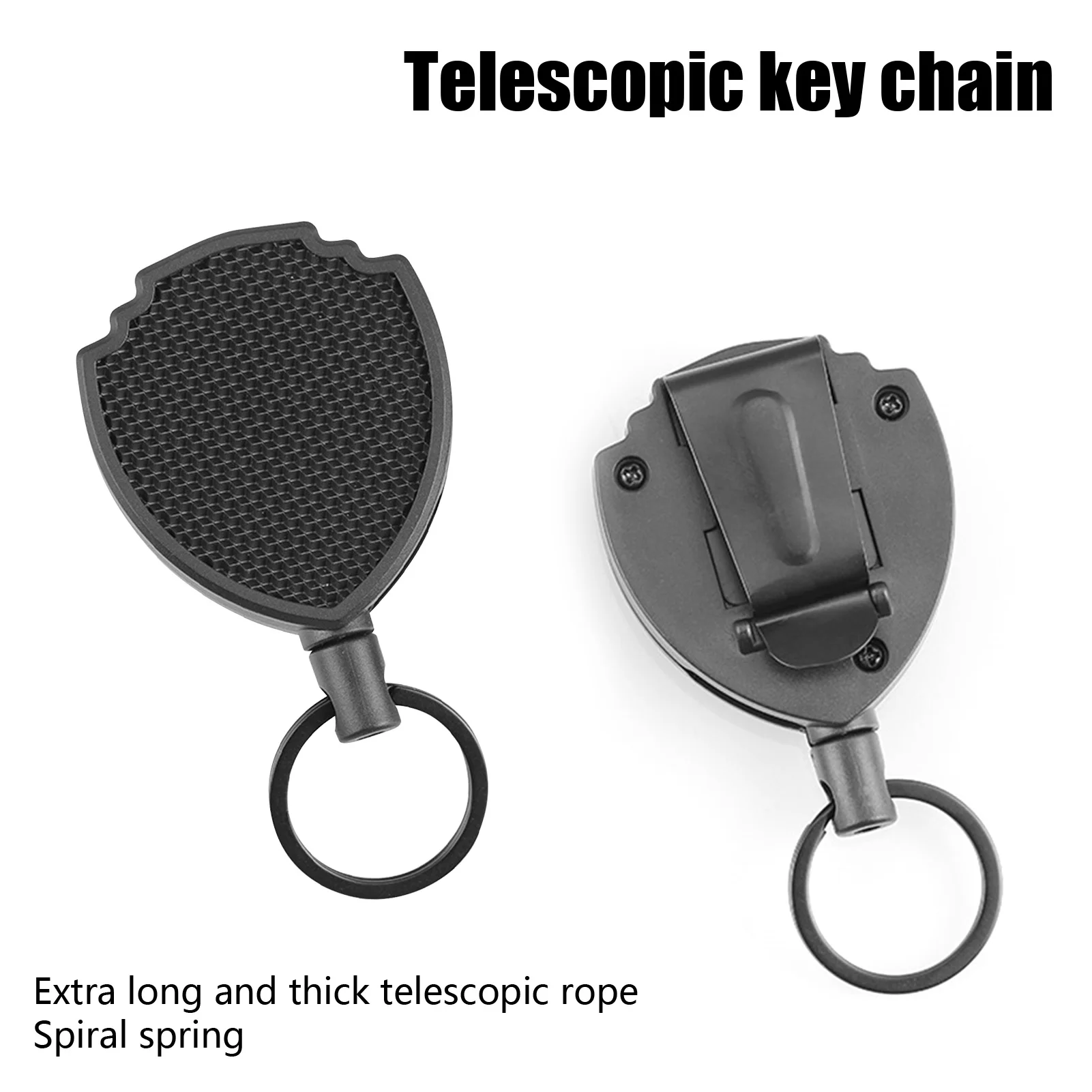

Outdoor Travelling Retractable Keychain Anti-Lost Anti-Theft Metal Pull Ring Thick Cable Puller Flexible Buckle