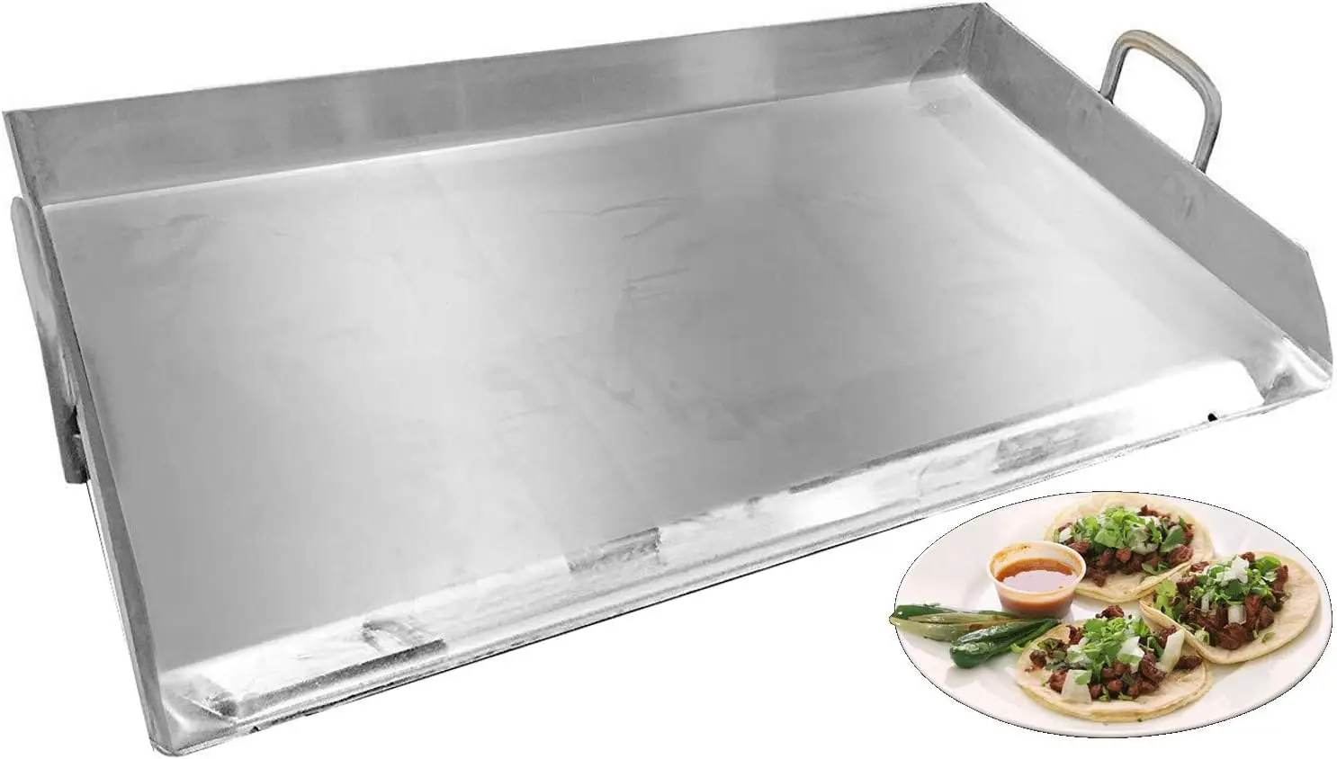 

Сковорода гриль прямоугольная из нержавеющей стали, для приготовления пищи на свежем воздухе, для вечеринок, барбекю, гриля, для приготовления пищи на открытом воздухе-32x17 дюймов