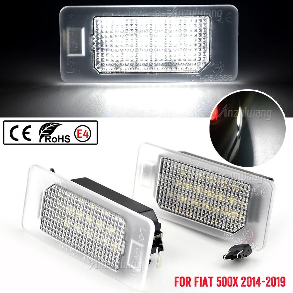 

For Fiat 500X 2014 2015 2016 2017 2018 2019 LED License Number Plate Light White Rear Tag Lamps Canbus No Error Auto Parts