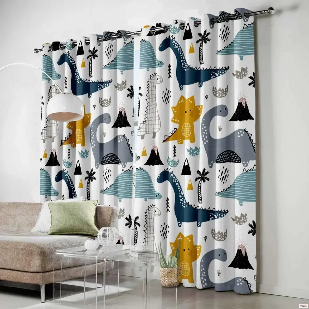 

3471--STB- Gradient Color Print Voile Nordic Grey Window Modern Living Room Curtains Tulle Sheer Fabrics Rideaux Cortinas