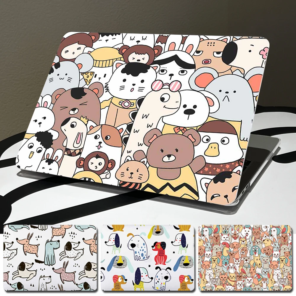

For Macbook Air 13.6 15 Laptop Case M2 A2681 Funda Mac book M1 Pro 12 13 14 16 A2338 A2442 A2337 Cartoon animals painting Cover