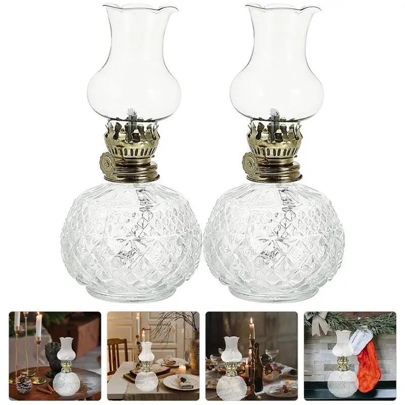 2pcs Decorative Glass Vintage Desktop Oil Lamp Home Kerosene Oil Light Home Decor Vintage Style Oil Lamp Decoration
2pcs Decorative Glass Vintage Desktop Oil Lamp Home Kerosene Oil Light Home Decor Vintage Style Oil Lamp Decoration