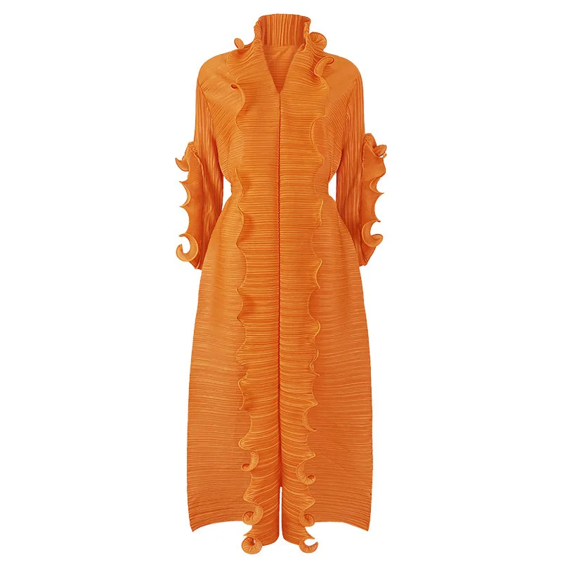 ALSEY Miyake Pleated Women's Dress Elegant Solid Color Ruffles Office Lady Long Sleeve V-Neck Casual Model Dress 2023 New Autumn
ALSEY Miyake Pleated Women's Dress Elegant Solid Color Ruffles Office Lady Long Sleeve V-Neck Casual Model Dress 2023 New Autumn