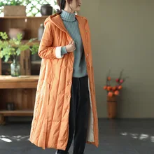 2022 New Mid-length Down Jacket A-line Hooded Pinstripe Temperament Commuter Snap Button White Duck Down Jacket
2022 New Mid-length Down Jacket A-line Hooded Pinstripe Temperament Commuter Snap Button White Duck Down Jacket