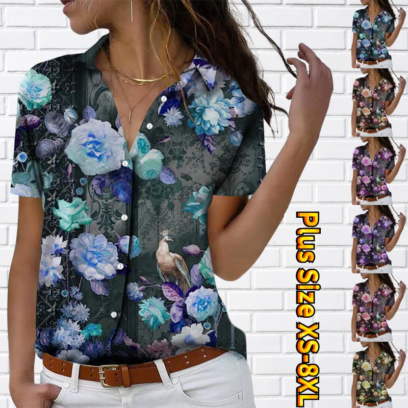 Women's 3D Prints Blouse Shirt Summer Sexy Clothing New Design Printing Button Tops Elegance Short Sleeve V-neck Button Shirt
Women's 3D Prints Blouse Shirt Summer Sexy Clothing New Design Printing Button Tops Elegance Short Sleeve V-neck Button Shirt