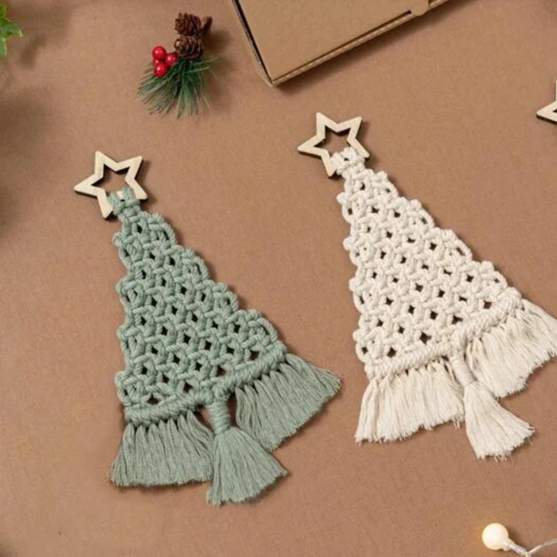 DIY Macrame Christmas Tree Kit - Handmade Holiday Craft Set 4 S039dfa413d644c8b90809e32053b3ffen