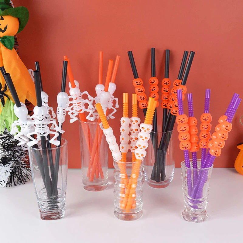 5pcs Halloween Skull Pumpkin Plastic Straws Happy Halloween Party Home Bar Decoration Prop Kids Cocktail Drinking Straw Supplies
5pcs Halloween Skull Pumpkin Plastic Straws Happy Halloween Party Home Bar Decoration Prop Kids Cocktail Drinking Straw Supplies