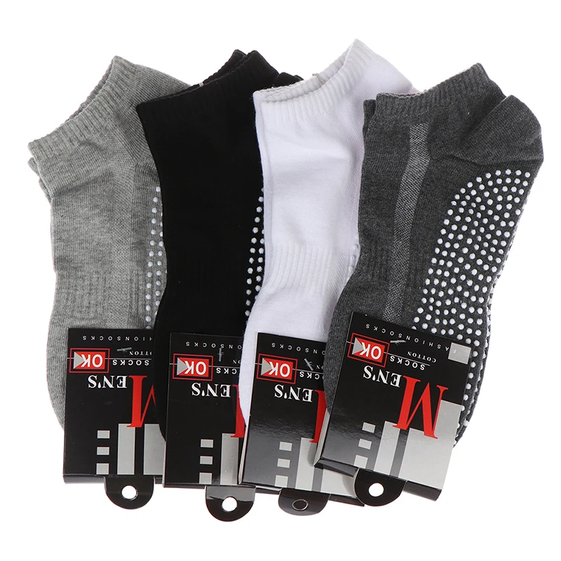 

Grips Socks 1pair Anti Men's With Cotton Breathable Non-slip Yoga Skid Floor Socks For Pilates Gym Fitness Size 39-44