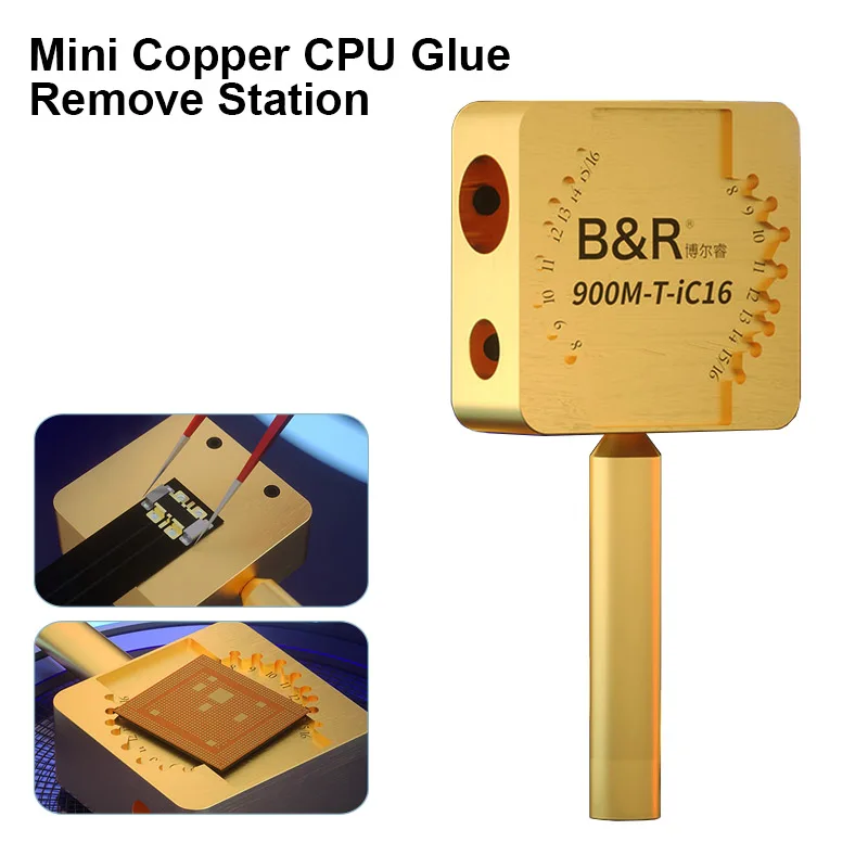 B&R 900M-T-iC16 Mini Copper CPU Glue Remove Station for 936/210/T12 Welding Station IP A8-A16 Extreme Heating Degumming Platform
B&R 900M-T-iC16 Mini Copper CPU Glue Remove Station for 936/210/T12 Welding Station IP A8-A16 Extreme Heating Degumming Platform