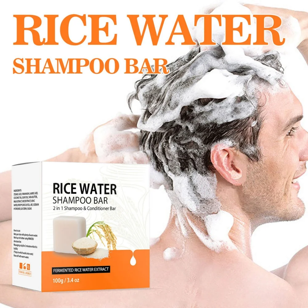 

100g Nourishing Hair Growth Shampoo Conditioner Bar Soap Curly Beauty Health 2 In 1 Rice Water Anti Loss Clarifying Moisturizing