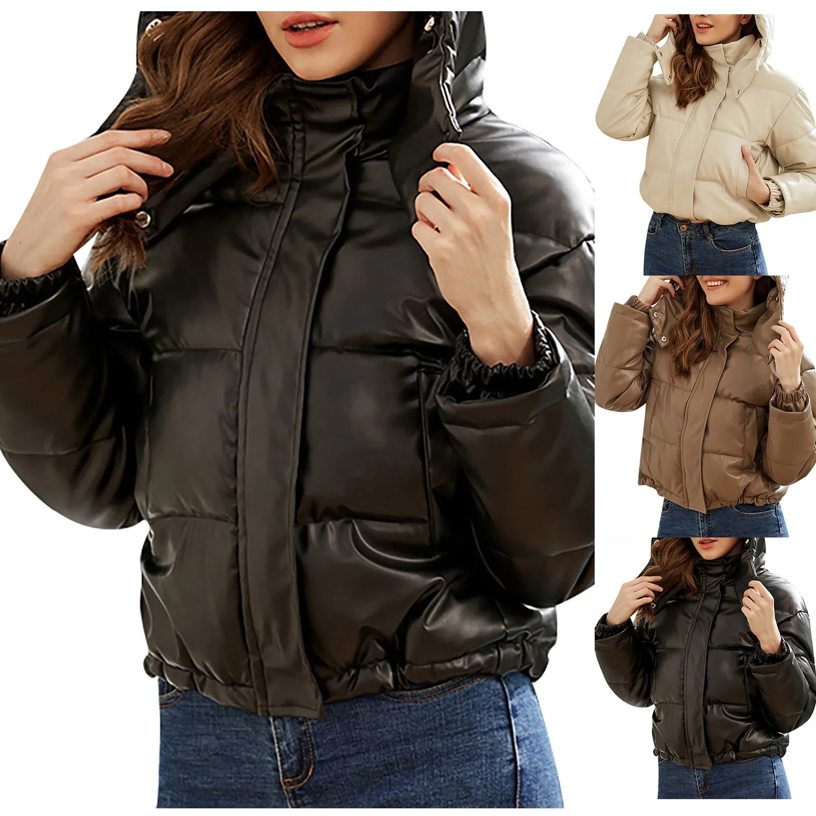 Women'S Cotton Jacket Trendy Stand Collar Jacket Women'S Short Warm Bread Hooded Down Cotton Jacket Women'S Winter Jacket Plus
Women'S Cotton Jacket Trendy Stand Collar Jacket Women'S Short Warm Bread Hooded Down Cotton Jacket Women'S Winter Jacket Plus